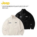 Jeep ジープ レディース フリースジャケット CROP RAINBOW POLAR FLEECE ZIP-UP クロップ レインボー ポラール フリース ジップアップ ジャケット ボア ショート丈 ロゴ ベージュ ブラック JN5TZF192未使用品
