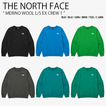 THE NORTH FACE ノースフェイス ロンT MERINO WOOL L/S EX CREW 1 メリノウール ロングスリーブ クルーネック ティーシャツ 長袖 カットソー ロゴ ブラック ブルー グリーン ブラウン メンズ レディース 男性用 女性用 男女共用 NI5MN53A/D/E/F/G/H【中古】未使用品