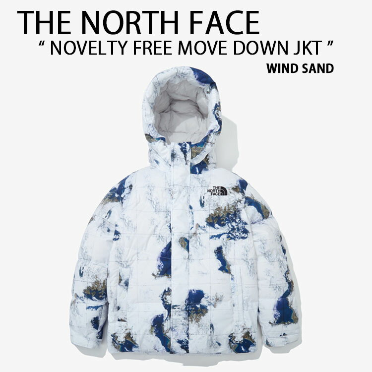 楽天larmoire -Interior and Goods-THE NORTH FACE ノースフェイス ダウンジャケット NOVELTY FREE MOVE DOWN JACKET ノベルティ ヌプシ ダウン ジャケット アースパターン 地球 ロゴ ストリート ホワイト ライトブルー WHITE ホワイト NJ1DN53J【中古】未使用品