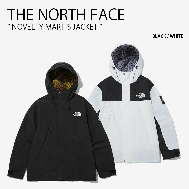 THE NORTH FACE ノースフェイス マウンテンパーカー NOVELTY MARTIS JACKET ノベルティ マルティス ジャケット マウンテンジャケット フーディ パーカー ヒョウ柄 ロゴ WHITELABEL ブラック ホワイト NJ3BN53J/K【中古】未使用品