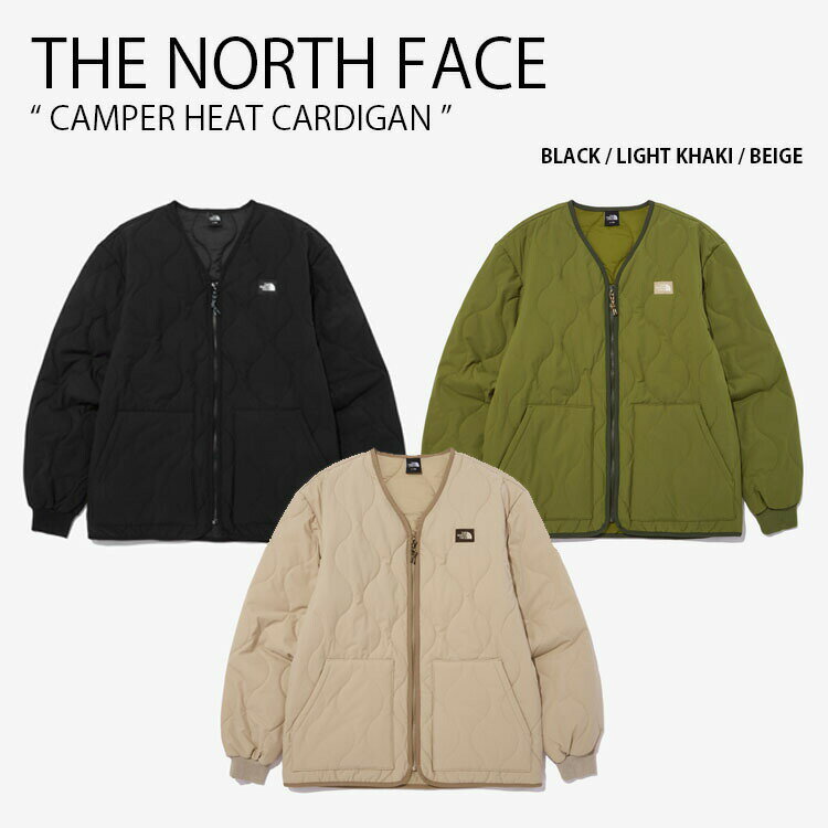 THE NORTH FACE ノースフェイス パディングジャケット CAMPER HEAT CARDIGAN キャンパー ヒート カーディガン ジップアップ ジャケット Vネック ロゴ ブラック カーキ ベージュ 男性用 女性用 NJ3NN55A/B/C【中古】未使用品