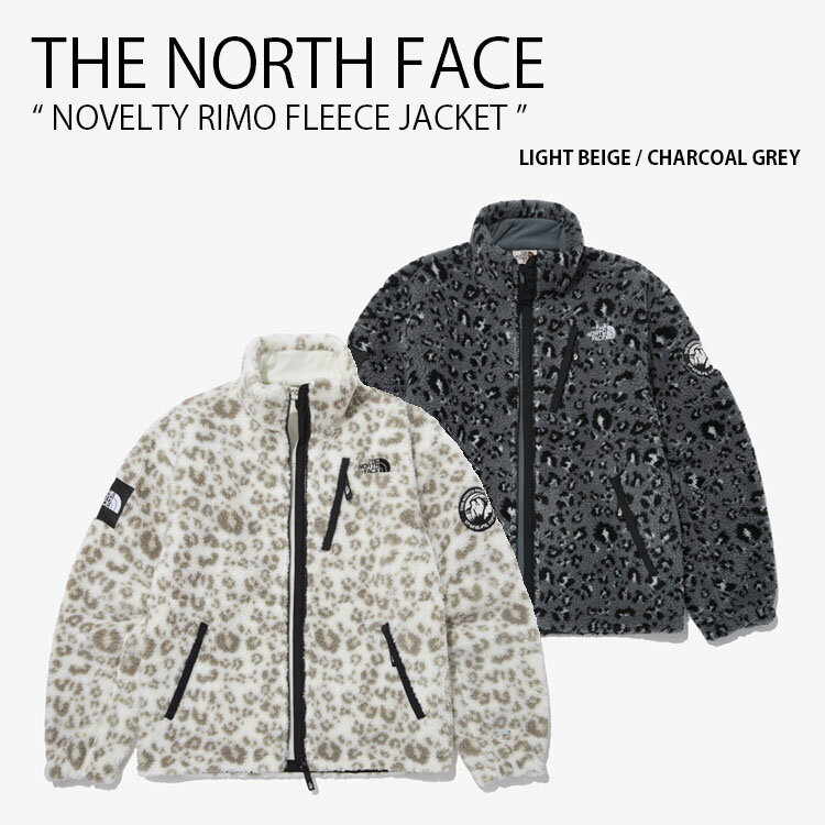 THE NORTH FACE ノースフェイス フリースジャケット NOVELTY RIMO FLEECE JACKET ノベルティ リモ フリース ジャケット ボア ヒョウ柄 ロゴ カジュアル ストリート ベージュ グレー WHITELABEL NJ4FN51J/K【中古】未使用品