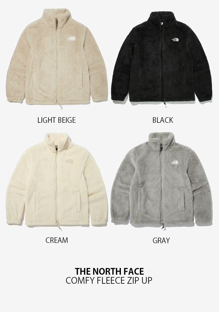 THE NORTH FACE ノースフェイス フリース COMFY FLEECE ZIP UP コンフィー ジップアップ フリースジャケット ボア ジャケット WHITELABEL ブラック ベージュ クリーム グレー メンズ レディース 男女共用 男性用 女性用 NJ4FN55J/K/L/M【中古】未使用品