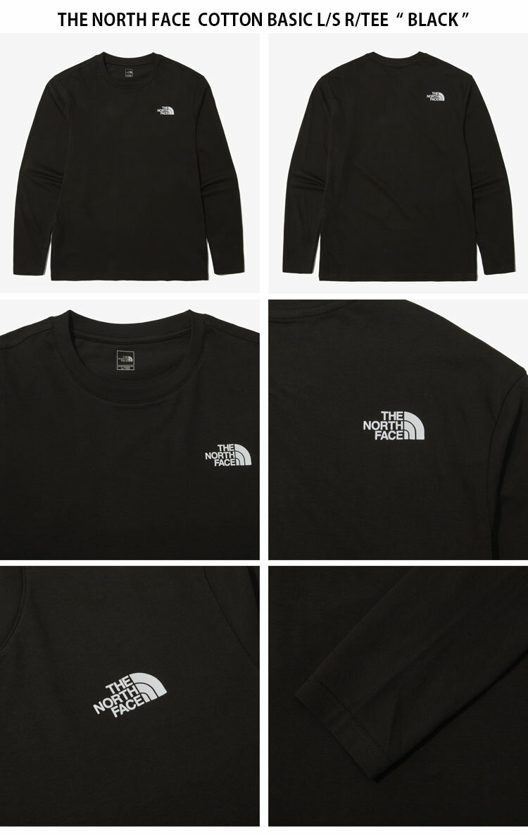 THE NORTH FACE ノースフェイス ロンT COTTON BASIC L/S R/TEE コットン ベーシック ロングスリーブ ティーシャツ 長袖 カットソー レギュラーフィット ロゴ カジュアル ストリート ブラック ホワイト アイボリー 男性用 女性用 男女共用 NT7TN01A/B/C【中古】未使用品