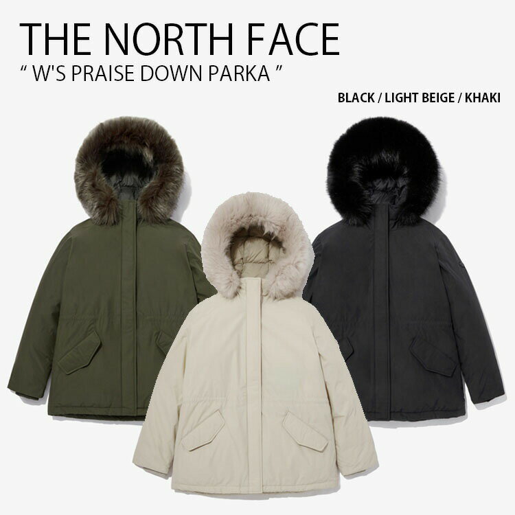 楽天larmoire -Interior and Goods-THE NORTH FACE ノースフェイス レディース ダウンジャケット W'S PRAISE DOWN PARKA プライズ ダウン パーカー ジャケット フーディ ファー ロゴ カジュアル ストリート ブラック ベージュ カーキ NJ1DN87A/B/C【中古】未使用品