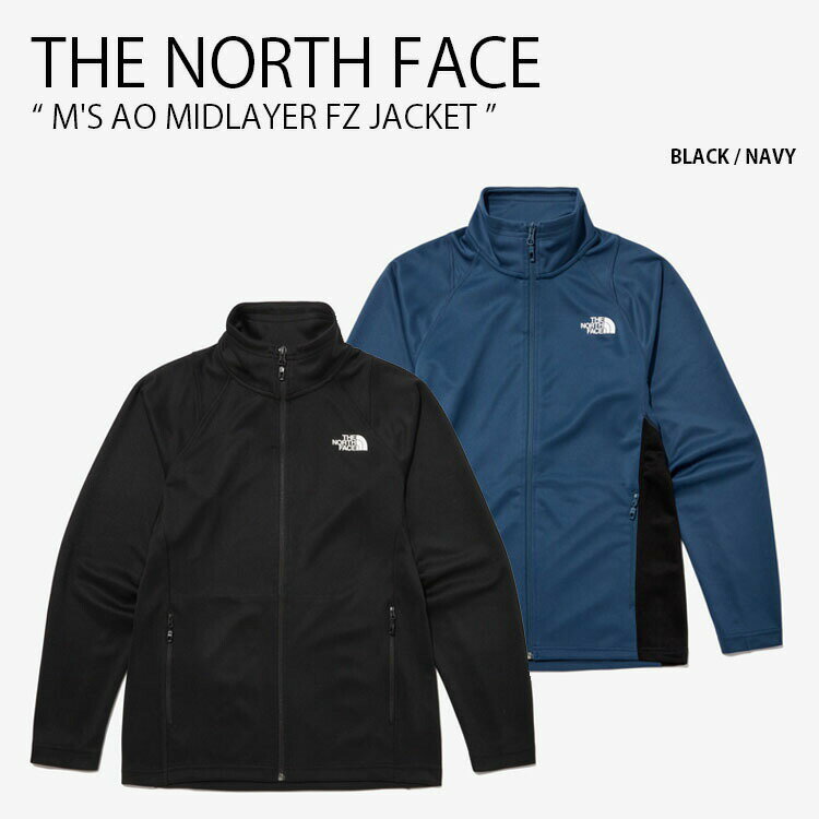 楽天larmoire -Interior and Goods-THE NORTH FACE ノースフェイス トレーニングジャケット M'S AO MIDLAYER FZ JACKET エイオー ミドルレイヤー ジャケット コーチジャケット レギュラーフィット ロゴ ブラック ネイビー メンズ レディース 男性用 女性用 男女共用 NJ5JP00A/C【中古】未使用品