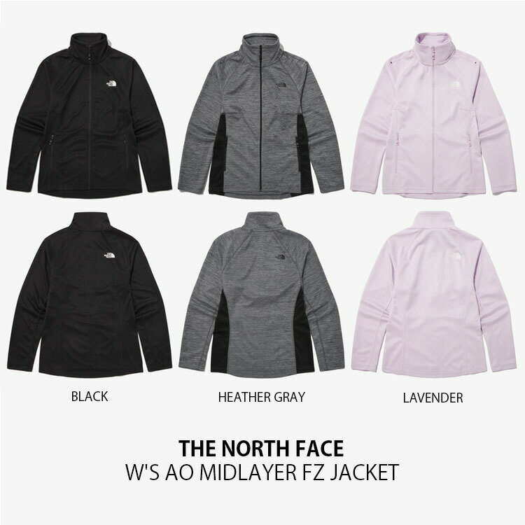 THE NORTH FACE ノースフェイス レディース トレーニングジャケット W'S AO MIDLAYER FZ JACKET エイオー ミドルレイヤー ジャケット コーチジャケット レギュラーフィット ロゴ アイボリー ブラック グレー パープル 女性用 NJ5JP30A/B/C【中古】未使用品