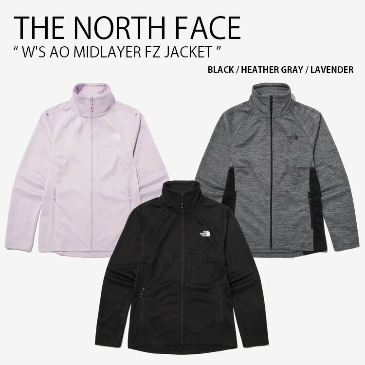 THE NORTH FACE ノースフェイス レディース トレーニングジャケット W'S AO MIDLAYER FZ JACKET エイオー ミドルレイヤー ジャケット コーチジャケット レギュラーフィット ロゴ アイボリー ブラック グレー パープル 女性用 NJ5JP30A/B/C【中古】未使用品