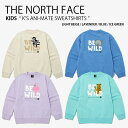 THE NORTH FACE ノースフェイス キッズ スウェット K'S ANI-MATE SWEATSHIRTS アニマルメイト スウェットシャツ 長袖 トレーナー プルオーバー ベージュ パープル ブルー グリーン 男の子 女の子 子供用 NM5MP03S/T/U/V【中古】未使用品