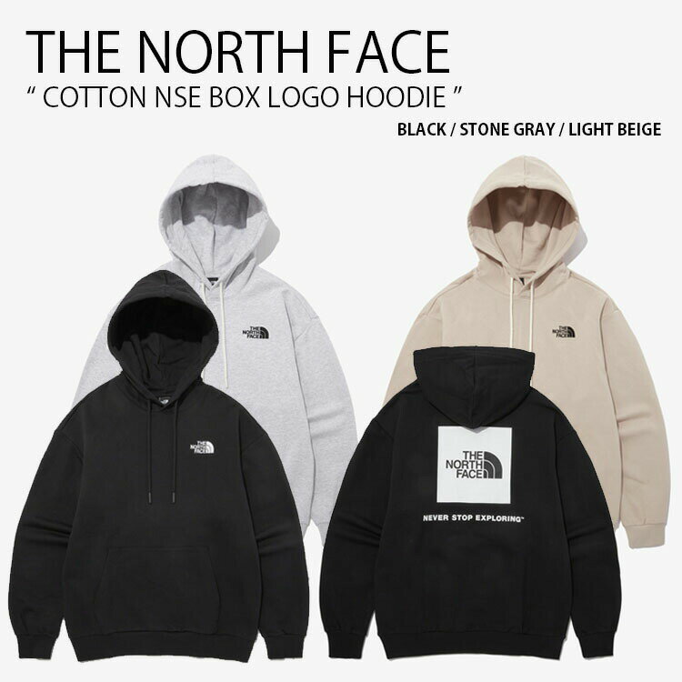 THE NORTH FACE ノースフェイス パーカー COTTON NSE BOX LOGO HOODIE コットン ボックス ロゴ フーディ プルオーバー 長袖 カジュアル ストリート ブラック グレー ベージュ メンズ レディース 男性用 女性用 男女共用 NM5PP42A/B/C【中古】未使用品