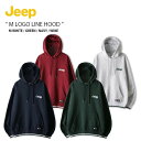 Jeep ジープ パーカー M LOGO LINE HOOD ロゴ ライン フード フーディ 長袖 プルオーバー カジュアル ストリート ホワイト グリーン ネ...