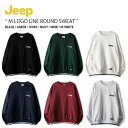 Jeep ジープ スウェット M LOGO LINE ROUND SWEAT ロゴ ライン ラウンドネック スウェットシャツ 長袖 プルオーバー ブラック グリ...