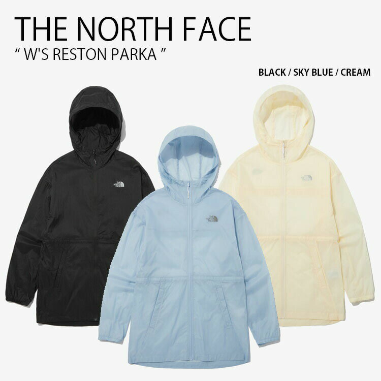 THE NORTH FACE ノースフェイス レディース ナイロンジャケット W'S RESTON PARKA レストン パーカー ジャケット フーディ ウーブンジャケット ロゴ カジュアル ストリート アウトドア ブラック ブルー クリーム WHITELABEL 女性用 NJ3LP30J/K/L【中古】未使用品