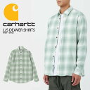 CARHARTT カーハート ネルシャツ L/S DEAVER SHIRT カジュアルシャツ フランネルシャツ MISTY SAGE 長袖 チェックシャツ ストリートファッション メンズ レディース ダブリューアイピー CA22FWSHLS【中古】未使用品