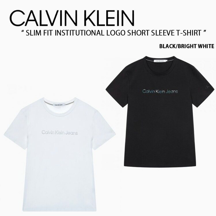 Calvin Klein カルバンクライン Tシャツ SLIM FIT INSTITUTIONAL LOGO SHORT SLEEVE T-SHIRT CK スリムフィットインスティテューショナルロゴショートスリーブTシャツ レディース J217960 YAF/BEH未使用品
