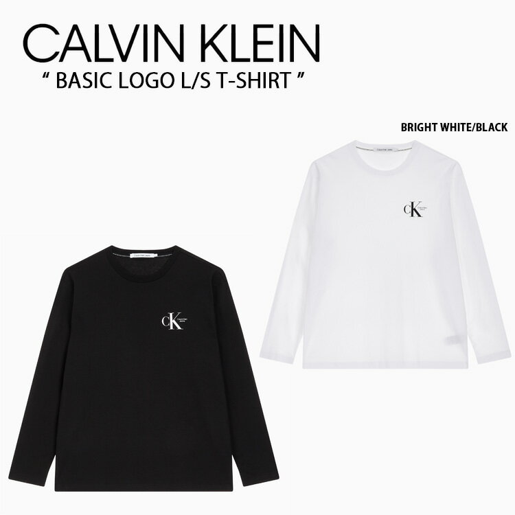 Calvin Klein カルバンクライン Tシャツ BASIC LOGO L/S T-SHIRT BRIGHT WHITE BLACK CK ベーシックロゴL/S長袖Tシャツ ブライトホワイト ブラック 男女兼用 メンズ レディース J400348 YAF/BEH未使用品