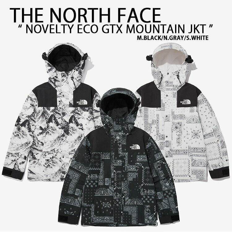 THE NORTH FACE ノースフェイス マウンテンジャケット ゴアテックス NOVELTY ECO GTX MOUNTAIN JACKET マウンテンパーカー GORE-TEX ペイズリー フード フード付き BLACK WHITE GRAY ホワイト グレー メンズ レディース NJ2GN60A/B/C【中古】未使用品