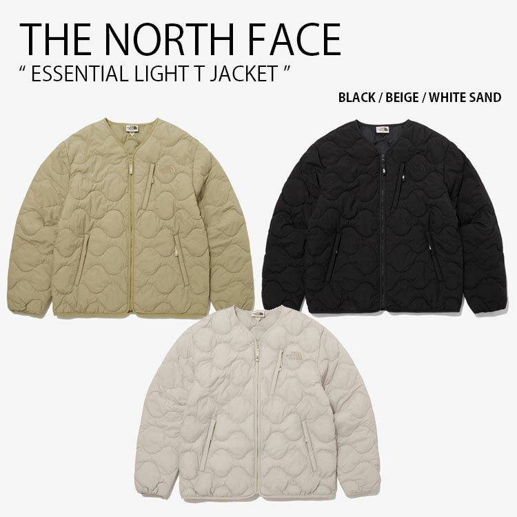 THE NORTH FACE ノースフェイス キルティングジャケット ESSENTIAL LIGHT T JACKET エッセンシャル ライト ティーボール ジャケット パディングジャケット ブラック ベージュ アイボリー WHITE…