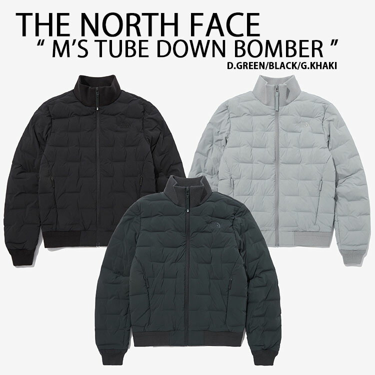 楽天larmoire -Interior and Goods-THE NORTH FACE ノースフェイス ダウン ボンバージャケット M'S TUBE DOWN BOMBER ボンバーダウン ブルゾン DARKGREEN BLACK GRAYISH キルティングジャケット チューブダウン ダークグリーン ブラック グレイッシュ メンズ レディース NJ1DP64A/B/C【中古】未使用品