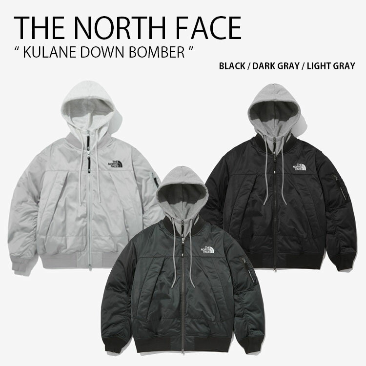 楽天larmoire -Interior and Goods-THE NORTH FACE ノースフェイス ダウンジャケット KULANE DOWN BOMBER クルアーン ダウン ボンバー ジャケット フード付き フーディ パーカー ロゴ カジュアル ストリート WHITELABEL ブラック グレー メンズ レディース 男性用 女性用 NJ1DP64J/K/L【中古】未使用品