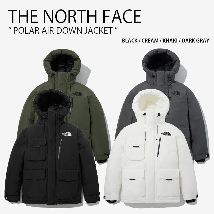 楽天larmoire -Interior and Goods-THE NORTH FACE ノースフェイス ダウンジャケット POLAR AIR DOWN JACKET ポーラ エア ダウン ジャケット フード付き フーディ パーカー ロゴ カジュアル ストリート ブラック アイボリー カーキ グレー メンズ レディース 男性用 女性用 NJ1DP66A/B/C/D【中古】未使用品