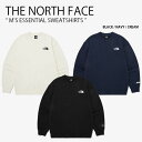 THE NORTH FACE ノースフェイス スウェット M'S ESSENTIAL SWEATSHIRTS エッセンシャル スウェットシャツ トレーナー 長袖 プルオーバー クルーネック ロゴ ブラック ネイビー アイボリー メンズ レディース 男性用 女性用 NM5MQ00A/B/C【中古】未使用品