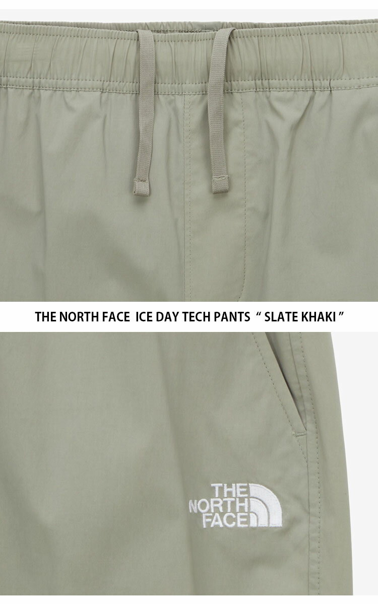 THE NORTH FACE ノースフェイス テーパードパンツ ICE DAY TECH PANTS アイス デイ テック パンツ 長ズボン イージーパンツ ロゴ カジュアル ストリート アウトドア ブラック カーキ ベージュ メンズ レディース 男性用 女性用 NP6NQ02A/B/C【中古】未使用品