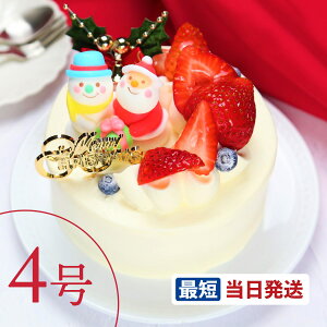 クリスマスケーキ いちごのノエル・ショートケーキ 4号【3〜4人向け】 クリスマス ケーキ 誕生日 バースデー スイーツ 写真ケーキ christmas x'mas プリントケーキ ギフト パーティー ホールケーキ あす楽 お祝い プレゼント