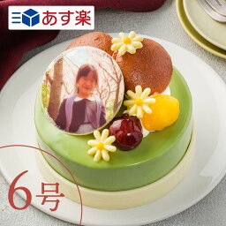 写真ケーキ 【あす楽】 京都の高級宇治抹茶を使った"ガトー抹茶” 6号 8〜10人向け プリントケーキ 写真プレート ケーキ 誕生日 バースデー スイーツ メッセージ 写真 ホールケーキ お祝い ギフト