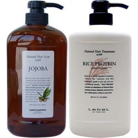 ルベル ナチュラルヘアソープ ホホバ 1000ml＆ナチュラルヘアトリートメント ライスプロテイン 980ml