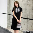 大きいサイズ レディース 襟付きワンピース 膝丈 ストレート ビブカラー L LL 3L 4L 5L 6L ブラック 10代 20代 30代 40代 11号 13号 15号 17号 19号 21号 新入荷 メール便可(4)