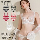 大きいサイズ ブラショーツセット 薄ブラ ノンパテッドブラ 総レース 下着 レディース B85 C85 C90 C95 D85 D90 D95 E85 透けブラ セクシー 軽い