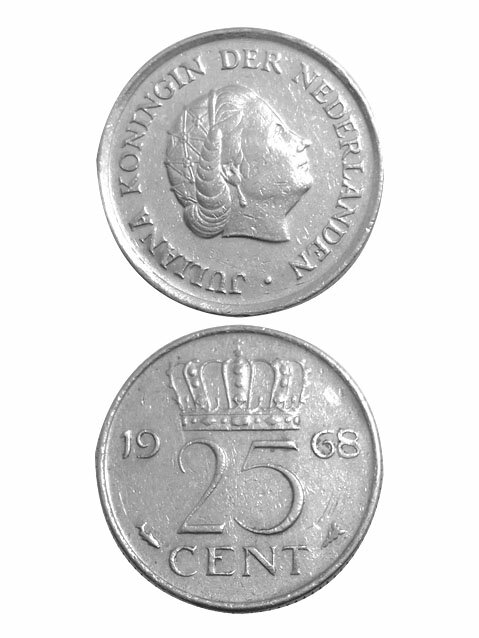 コイン オランダ 25セント 19mm