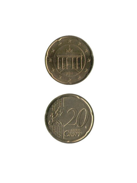 コイン ドイツ 20セント 20セント新版 UNC(未使用) 22mm