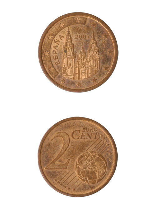 コイン スペイン ユーロ 2セント 19mm