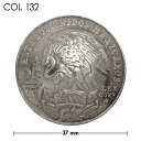 コンチョ メキシコ 25ペソ五輪銀貨 ワシ 銀色 37mm