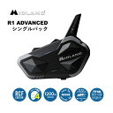 MIDLAND BT R1 ADVANCED シングルパック C1529.10 バイク用インカム Bluetooth 同時通話4人 最大通信距離1200m 携帯2台同時待受 ワイドFMラジオ対応 RCF高音質HDスピーカー