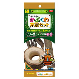 三晃商会【ペット用品】はじめての かぶくわ木品セット 昆虫ゼリー皿・止まり木 カブトムシ クワガタムシ P-4976285291401