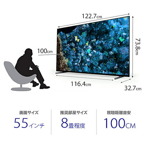 ソニー【SONY】55V型 4K有機ELテレビ BRAVIA ブラビア A80Lシリーズ XRJ-55A80L★【Google TV機能搭載】