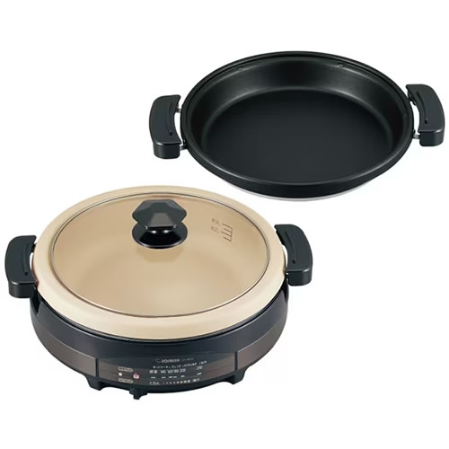 【満水容量5.3L】EP-RE20-TA 象印 グリルなべ あじまる（2枚タイプ） ブラウン 【調理家電】