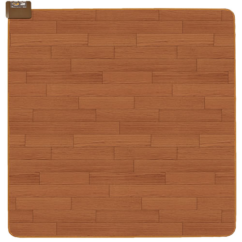 【防水素材】CWC201H-BW 広電 電気カーペット 2畳相当 フローリング調（ブラウン） 約176×176cm 【消費..