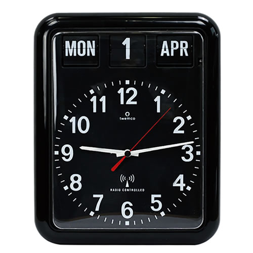 【パーペチュアルカレンダー】RC-12A-BK TWEMCO トゥエンコ アナログ 電波掛け時計 ブラック 幅305mm 高さ380mm