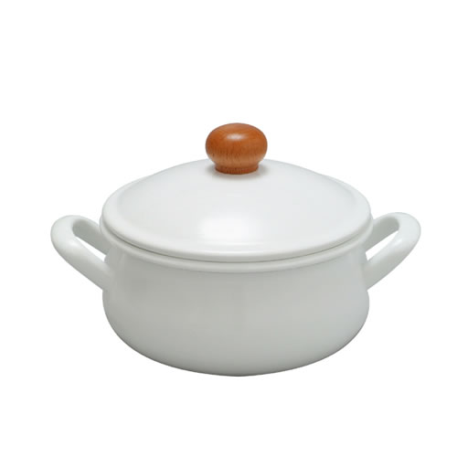 【日本製】PO-15W 野田琺瑯 POCHKA（ポーチカ） キャセロール 15cm ガス火・IH対応 両手鍋 【キッチン】