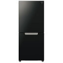 【SHARP】SJ-GD15P-B シャープ 152L 2ドア冷蔵庫 PLAINLY ピュアブラック つけかえどっちもドア ガラスドア 【インバーター搭載で省エネ&静音】