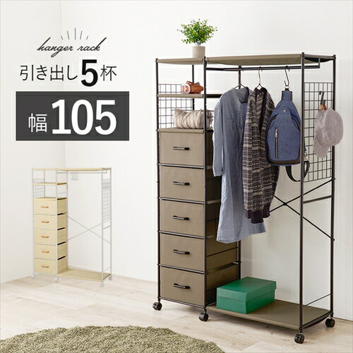 【HAGIHARA】KHR-3189BR 萩原 ハンガーラック ブラウン メーカー直送・代引不可 【インテリア家具】