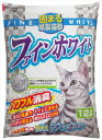 常陸化工【ペット用品】 固まる紙製猫砂 ファインホワイト12L P-4952667196038(4)