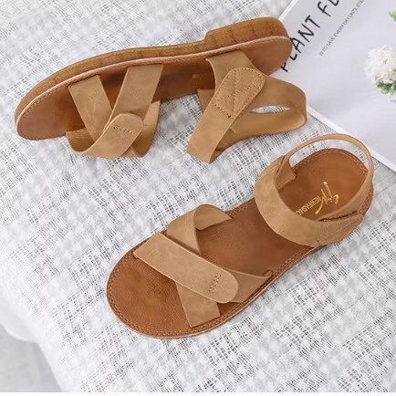 ストラップ サンダル レディース 女性 フラットサンダル ぺたんこ ローヒール 靴 フェイクレザー カジュアル シンプル お洒落 海 きれいめ 夏 サマー