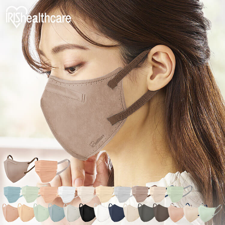 マスク カラーマスク 不織布 立体 アイリスオーヤマ ノーズワイヤー バイカラー 美フィットマスク PK-B7S DAILY FIT MASK RK-F5 全13色 花粉 ウイルス 飛沫 風邪 花粉 個別包装 