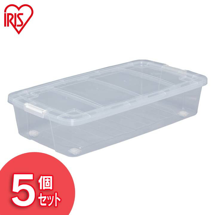 樂天商城 - 【5個セット】隙間収納 キャスター付き キャリーストッカー AA-740S すき間収納 ベッド下 収納 収納ボックスクローゼットキャリー クリア ローラー バックル付き クローゼット 押入れ 小物 子供服 おもちゃ 収納 衣替え アイリスオーヤマ