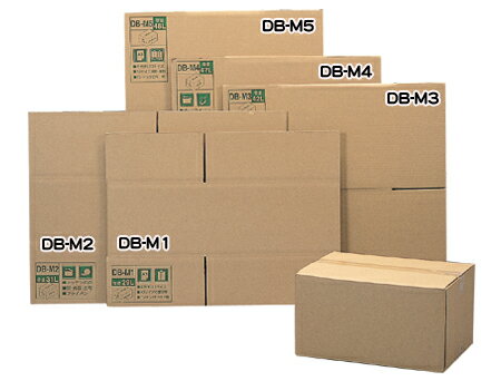 段ボールボックス（ダンボール） 　DB-M5 【幅55×奥行40×高さ24.6（cm）】 アイリスオーヤマ新生活 引っ越し（ダンボール箱・梱包資材・引越しや衣替えに便利・収納家具、食器、家電の整理に）[2403SO]
